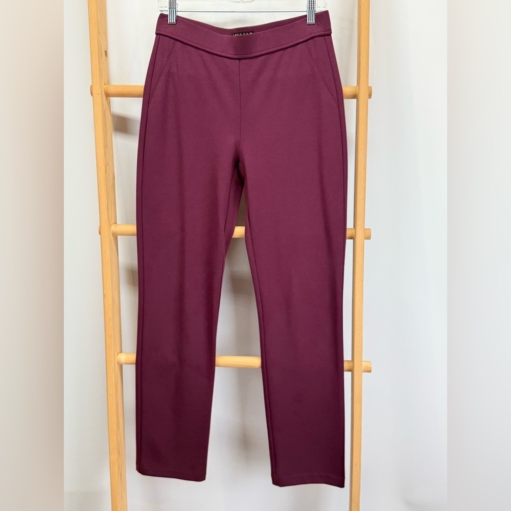THALIAN Deep Burgundy Straight Leg Pants size 8